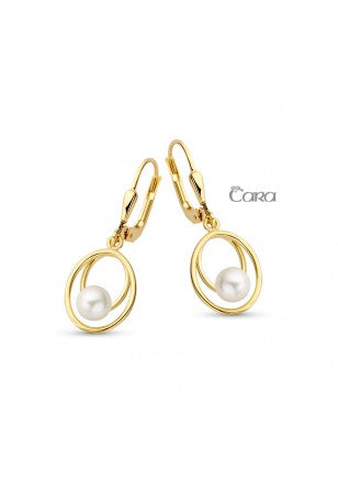 Boucles d'oreilles Maureen en or 18ct et perle d'eau douce CA388