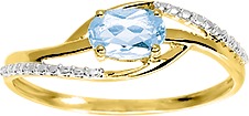 Bague bicolore en or 9ct avec topaze et zirconiums 422-96