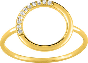 Bague en or jaune et zirconium 411-99