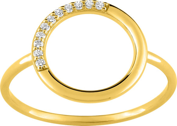 Bague en or jaune et zirconium