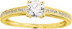 Solitaire Zirconium Or Jaune 18CT