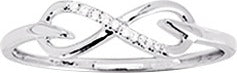 Bague infini or Blanc 18ct + diamants 0.02ct 305-179