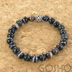 2 - Agate noire à bandes