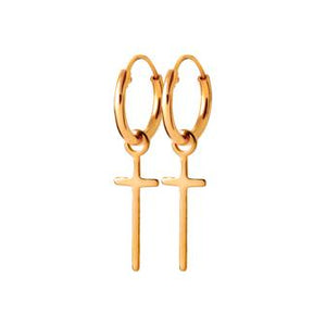 Boucles créoles croix allongées