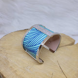 Les Georgettes Manchette Barrette AG 40mm + cuir courbe/nude