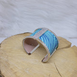 Les Georgettes Manchette Barrette AG 40mm + cuir courbe/nude
