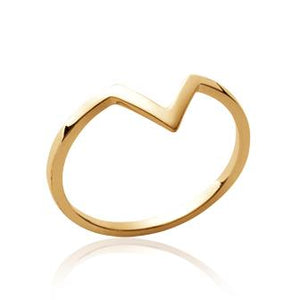 Bague V en plaqué or