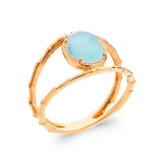 Bague agate bleue