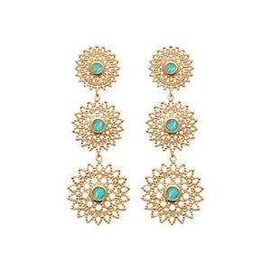 Boucles fleurs avec Amazonite