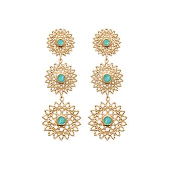 Boucles fleurs avec Amazonite