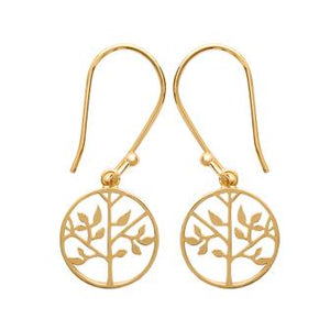 Boucles Arbre de vie plaqué or