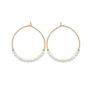 Boucles Pierre de lune et plaqué or 2