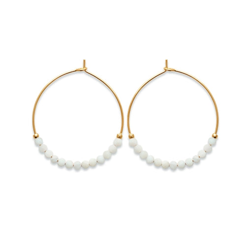 Boucles Pierre de lune et plaqué or 2