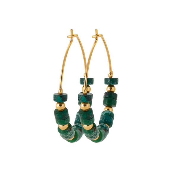 Boucles d'oreilles Jaspe vert