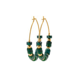 Boucles d'oreilles Jaspe vert