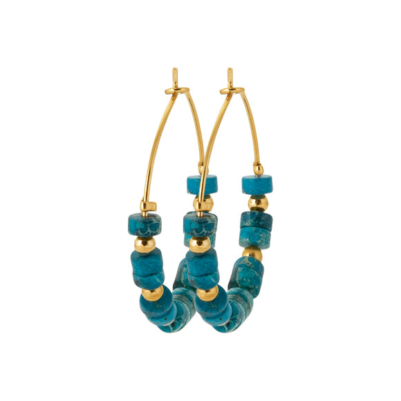 Boucles d'oreilles Jaspe bleu