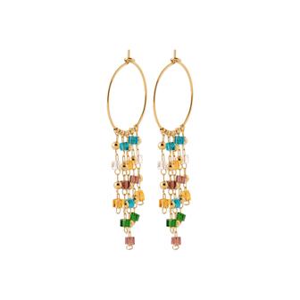 Boucles créoles avec cristaux colorés