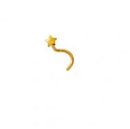 Piercing de nez étoile en or jaune 18 ct