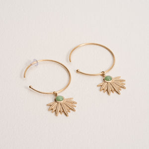 Boucles d'oreilles créoles Aventurine Gina
