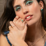 Bague Gioia avec email turquoise