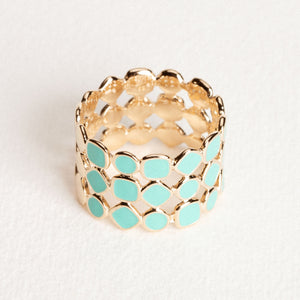 Bague Alba avec email turquoise