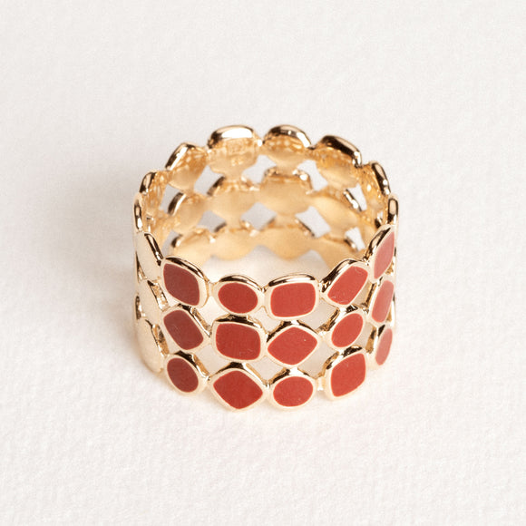 Bague Alba avec email rouge