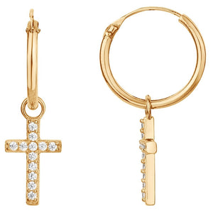 Boucles créoles croix zirconium