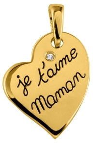 Coeur "je t'aime Maman" en plaqué or 760-186