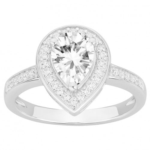 bague en argent et zirconium