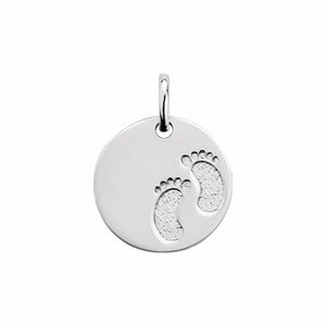 Médaille avec empreintes de pieds en argent