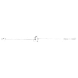 Bracelet coeur 6 en argent et zirconium