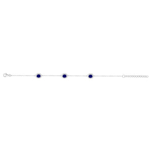 Bracelet argent Diana bleu