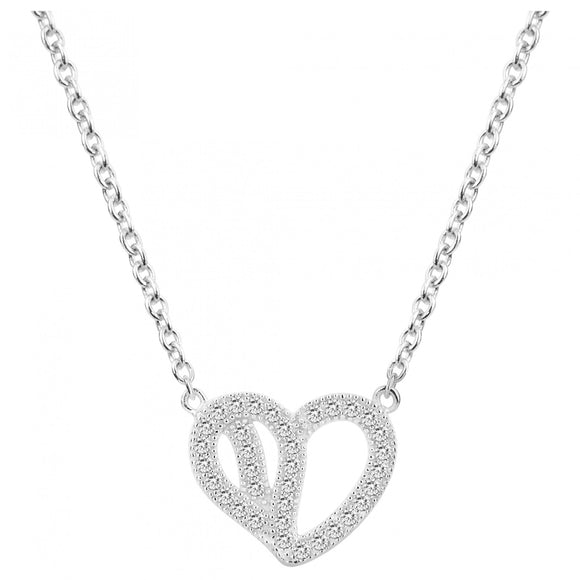 Collier coeur zirconium