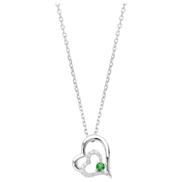 Collier coeur vert