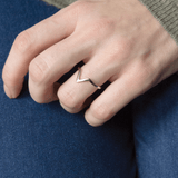Bague V argent