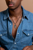 Collier Emilien en acier IP noir vintage