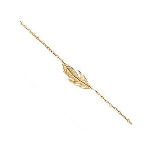 Bracelet plume en plaqué or