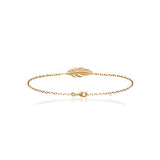 Bracelet plume en plaqué or