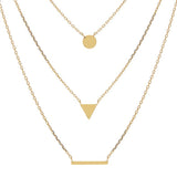 Triple collier en plaqué or