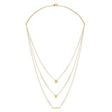 Triple collier en plaqué or