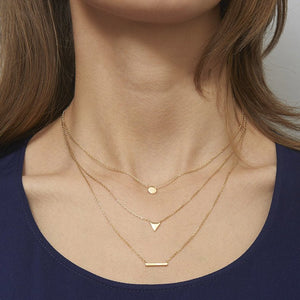 Triple collier en plaqué or