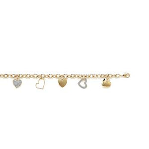 Bracelet coeur en plaqué or