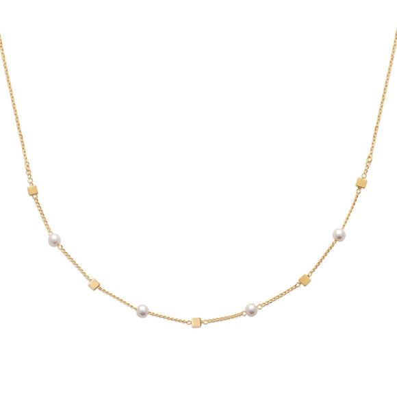 Collier Plaqué or et perles