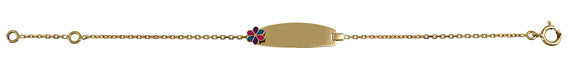 Bracelet d'identité bébé avec fleurs en or 18ct 346J120