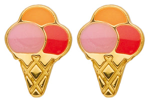 Boucles d'oreilles cornets de glace en or 9ct