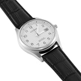 Radio pilotée Eco-Drive blanc / cuir noir