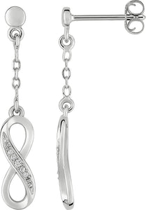 Boucles infini en argent avec zirconium 681-3087
