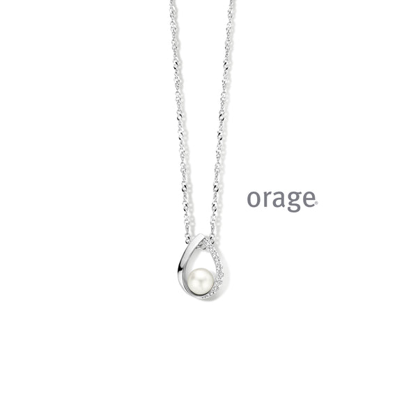 Collier perle et argent AT048