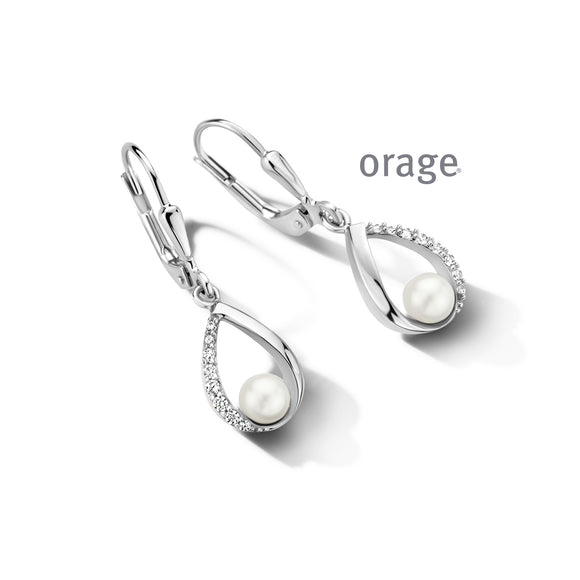 Boucles Argent et perles AT050