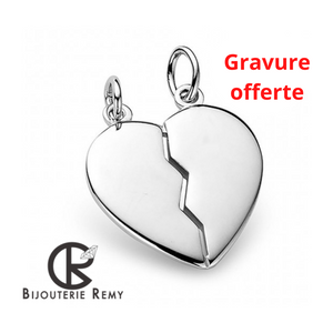 Pendentif Coeur à partager en argent